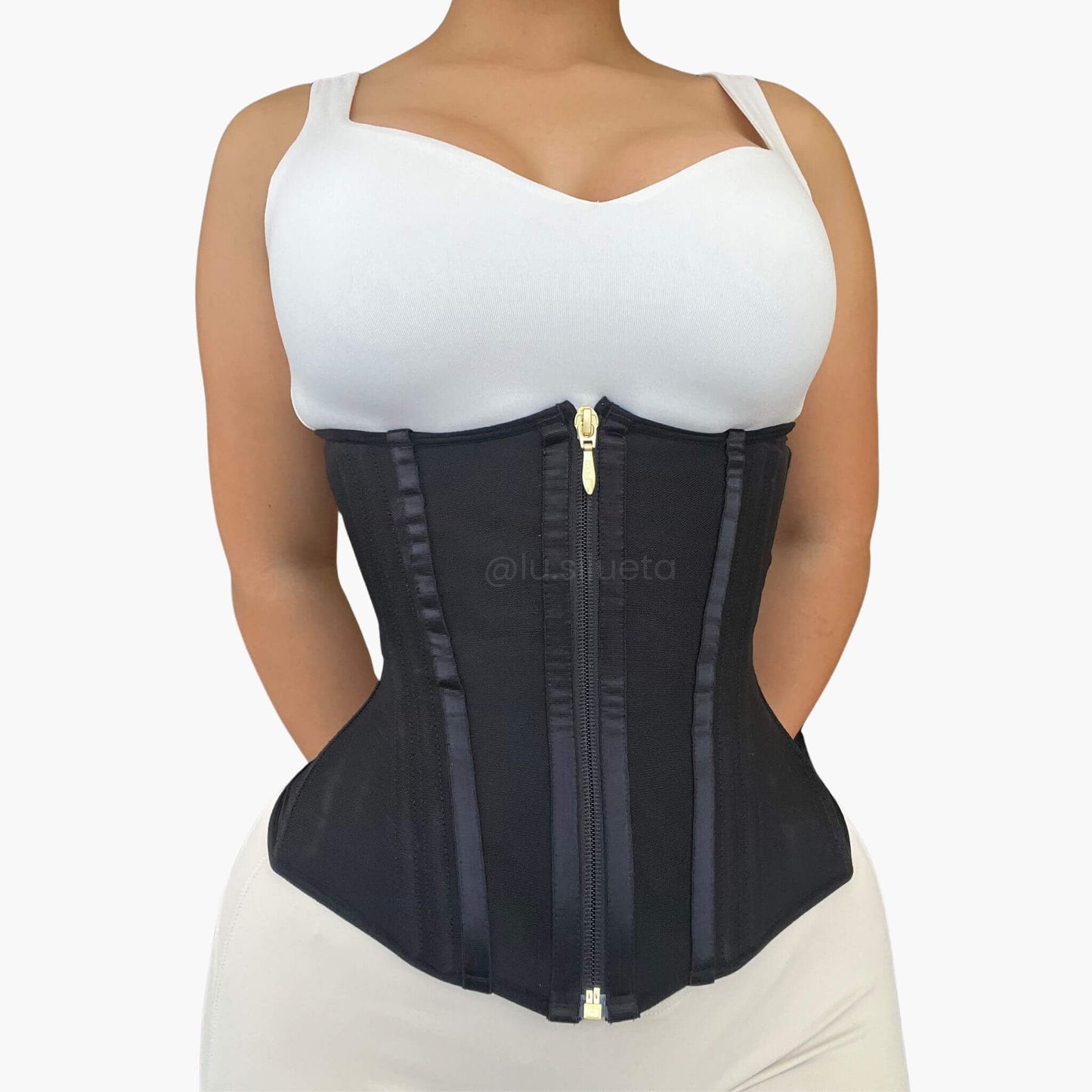 Cinturilla moldeadora 13 varillas cremallera dorada diseño premium Lu Silueta