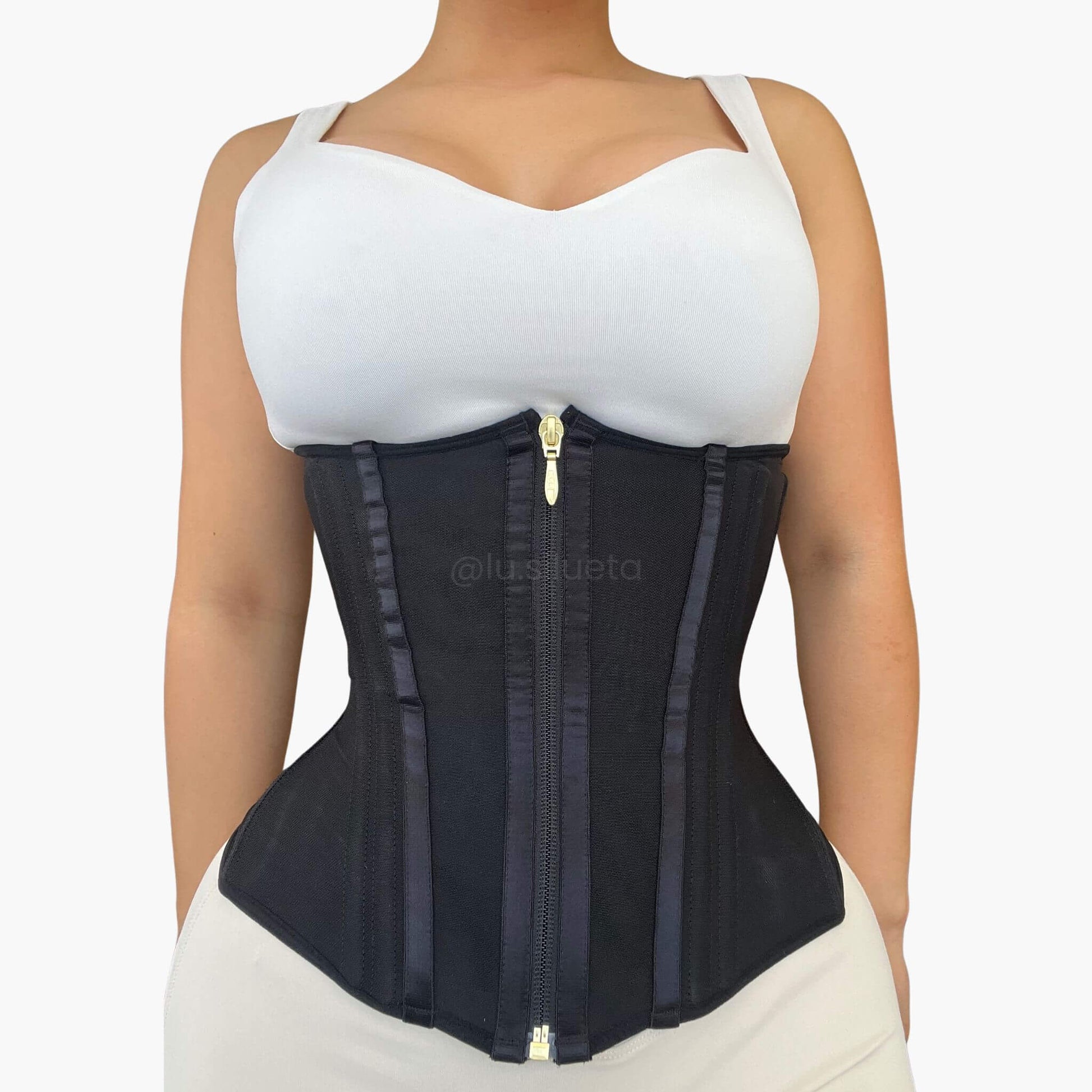 Cinturilla moldeadora 13 varillas cremallera dorada diseño premium Lusilueta